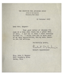 Robert Oppenheimer Letter Signed From 1955